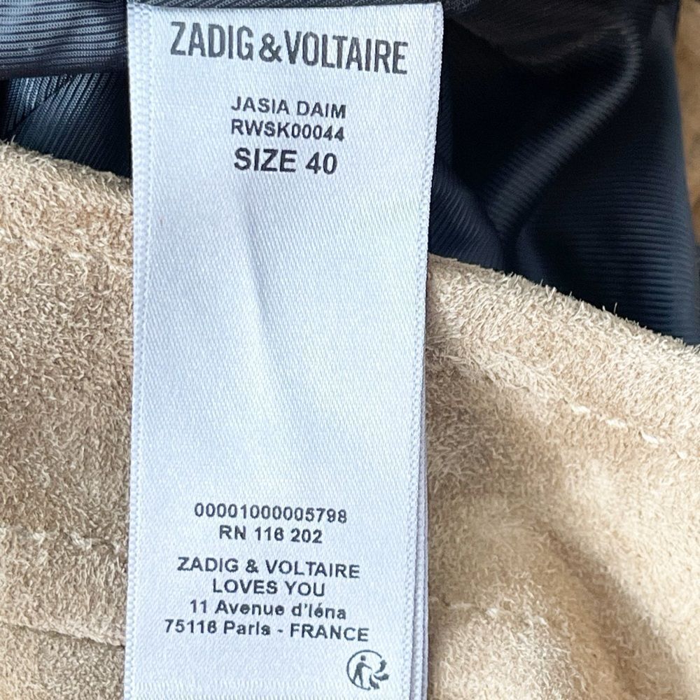 Zadig &Voltaire Jasia brown Suede mini skirt. 40. NWT - Picture 8 of 10